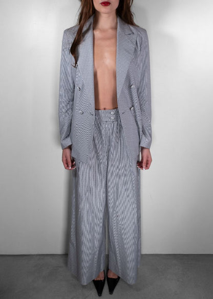 Chanel Navy And White Pinstripe Set