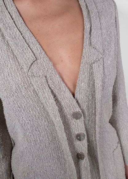 Chanel 99c Beige Linen Jacket Set