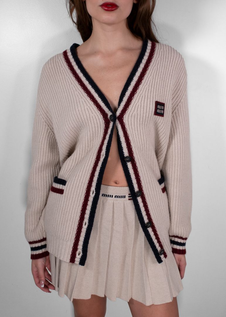Miu Miu Natural Cashmere Knit Cardigan