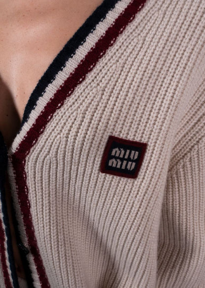 Miu Miu Natural Cashmere Knit Cardigan