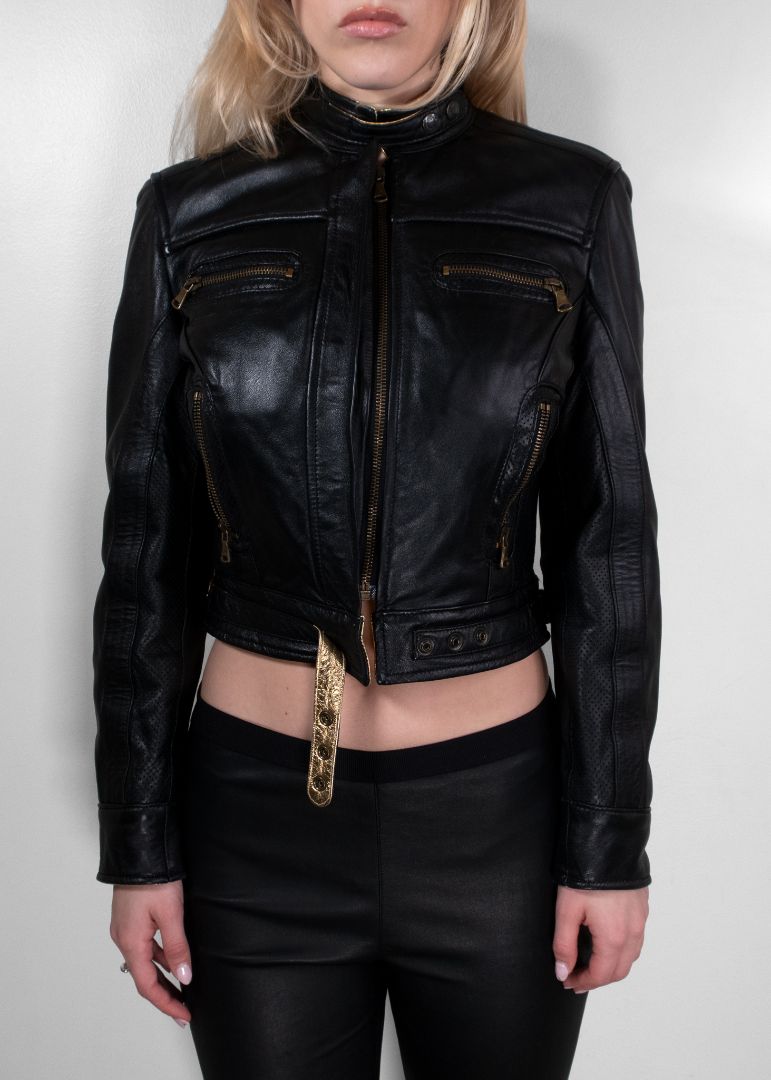 Dolce & Gabbana Black Leather Moto Jacket