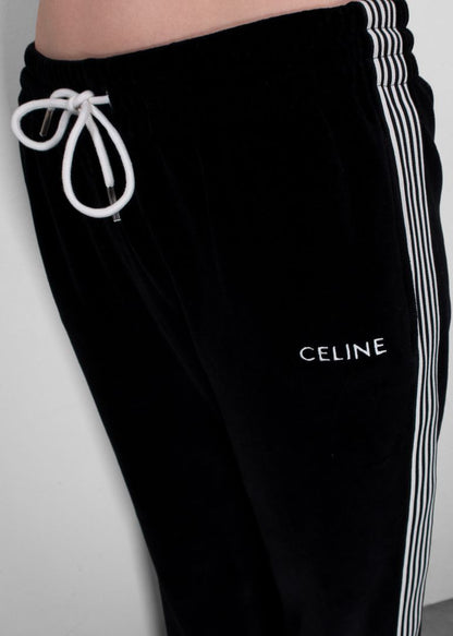 Celine Black Velour Sweatpants