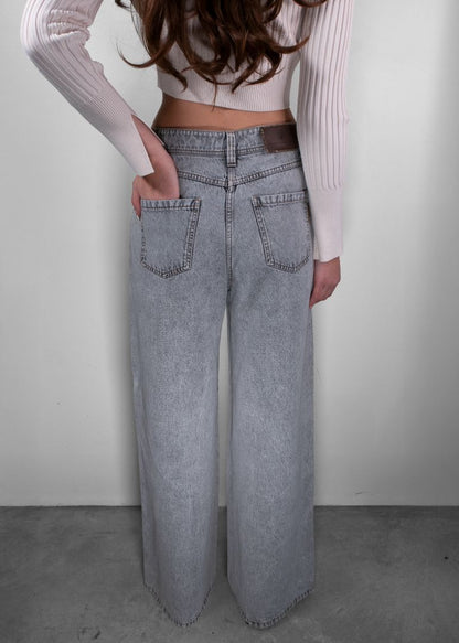 Brunello Cucinelli Grey Wide Leg Jeans