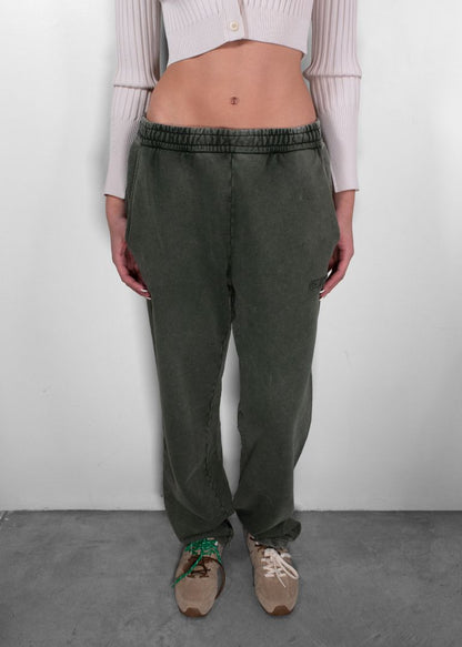 Gucci Olive Green Suede Cotton Sweatpants