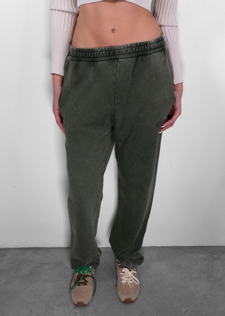 Gucci Olive Green Suede Cotton Sweatpants