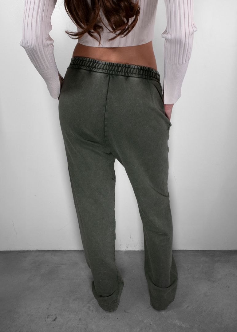 Gucci Olive Green Suede Cotton Sweatpants