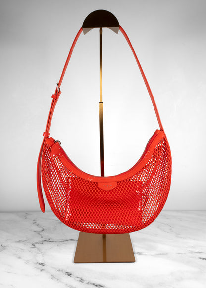 Alaia Orange Demi Lune Mesh Shoulder Bag