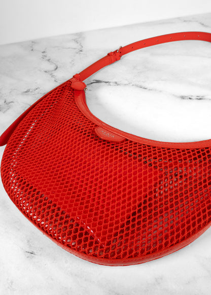 Alaia Orange Demi Lune Mesh Shoulder Bag