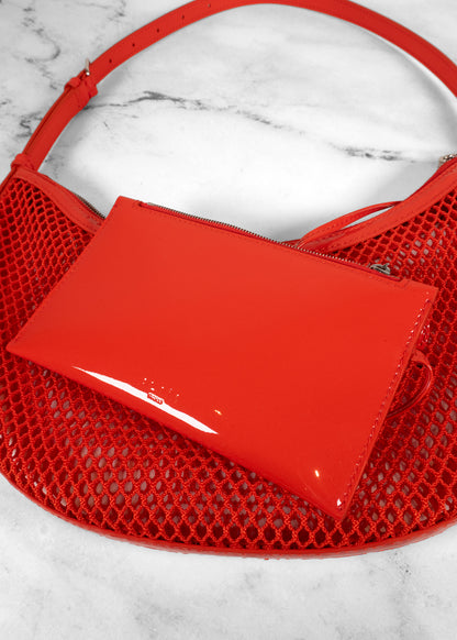 Alaia Orange Demi Lune Mesh Shoulder Bag
