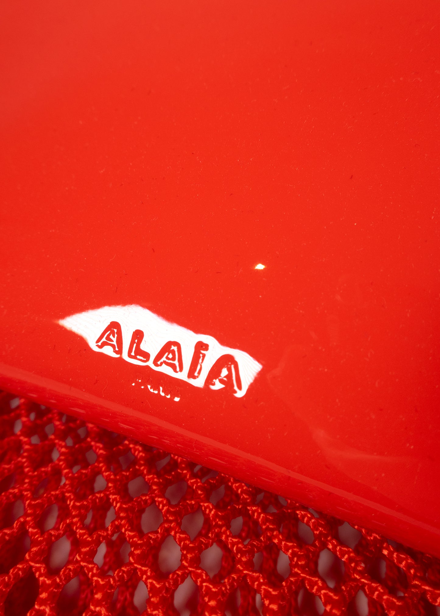 Alaia Orange Demi Lune Mesh Shoulder Bag