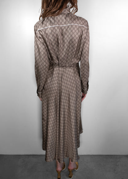 Gucci Button Down Grey Monogram Dress