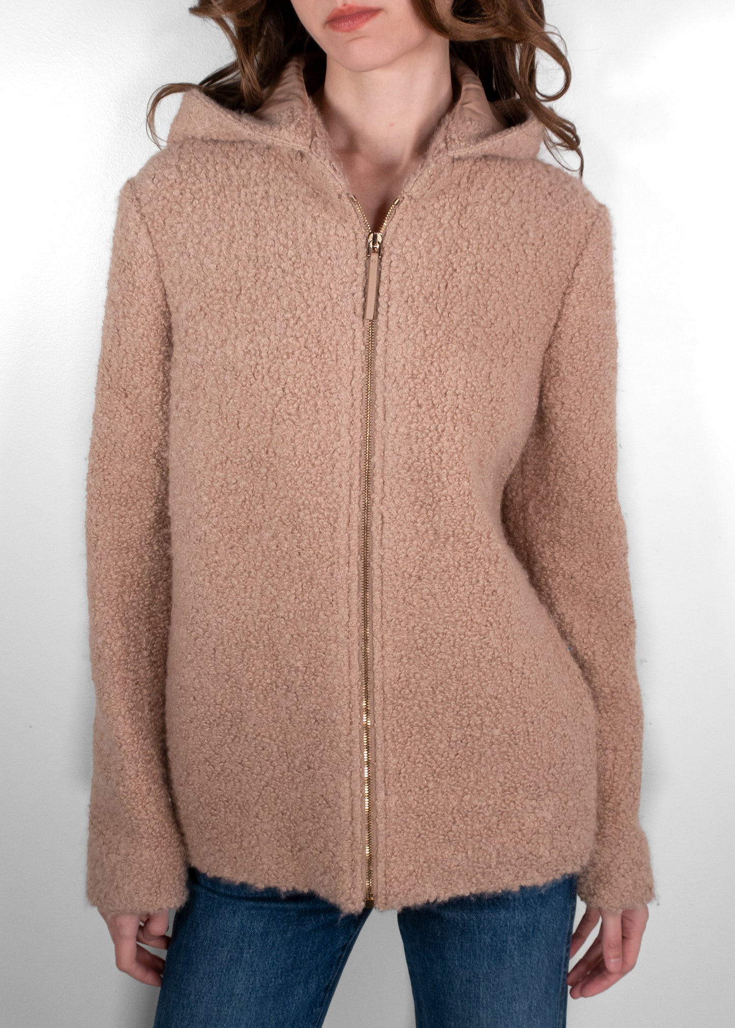 Gabriela Hearst Camel Alpaca Blend Zip Up Jacket