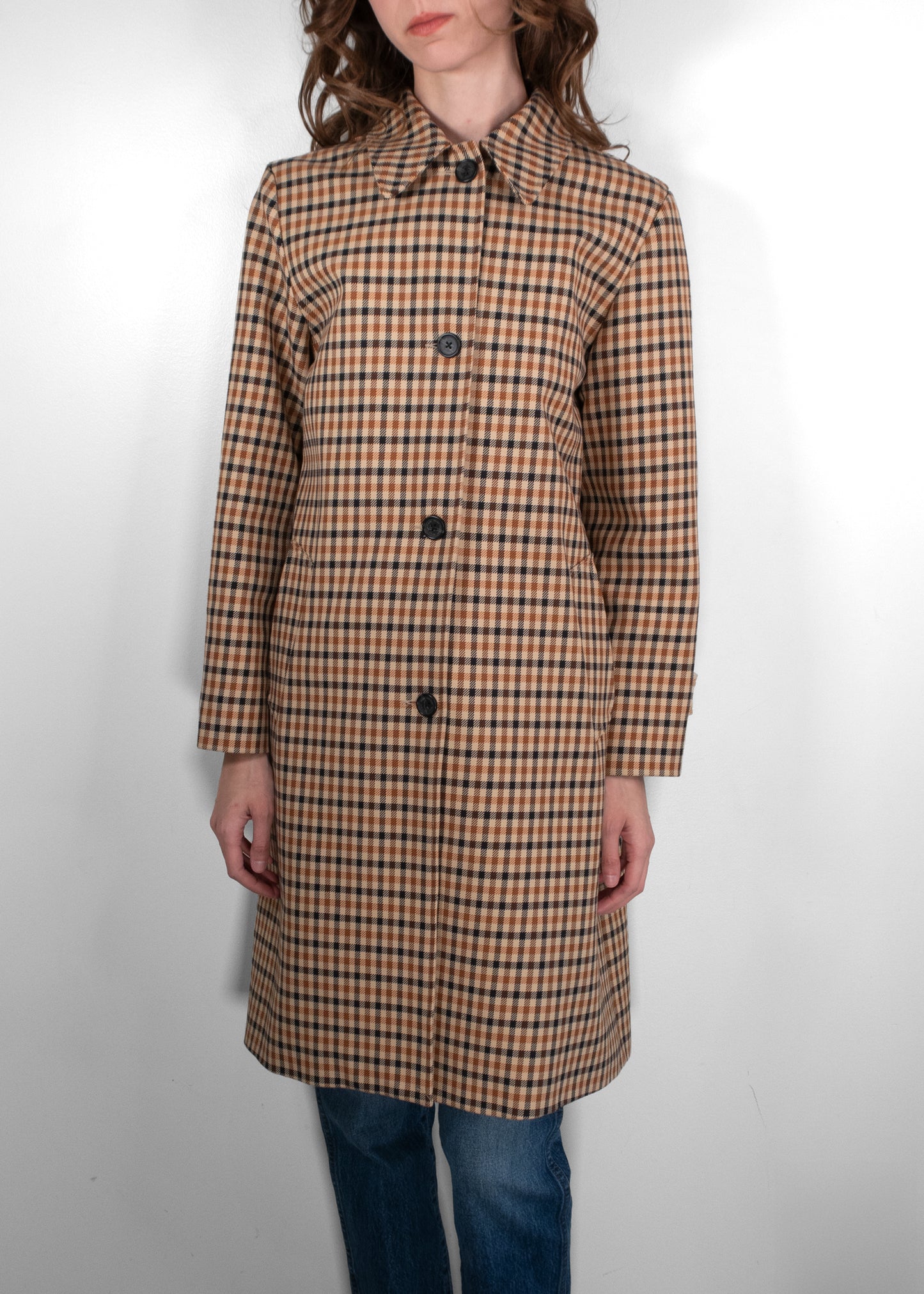 Nili Lotan Plaid Long Coat