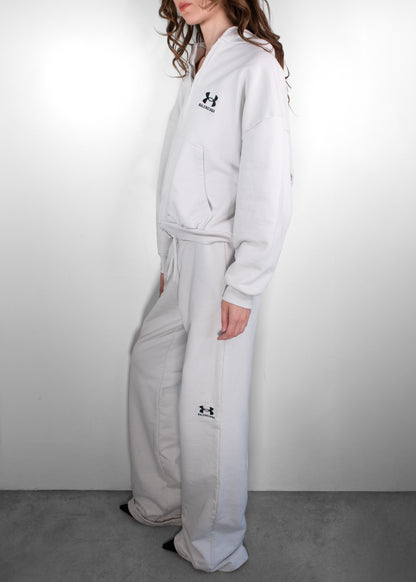 Balenciaga X Under Armour Taupe Zip Up Hoodie Set