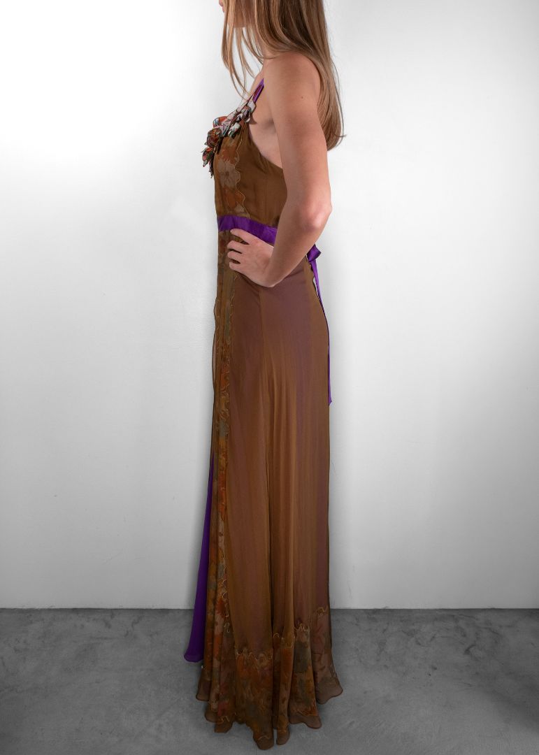 Etro Floral Print Silk Maxi Gown