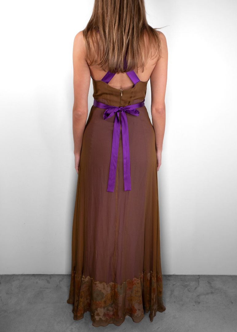 Etro Floral Print Silk Maxi Gown