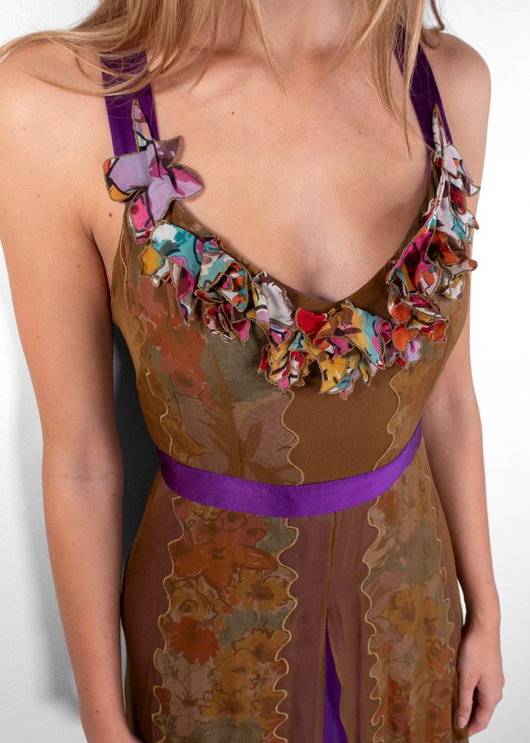 Etro Floral Print Silk Maxi Gown