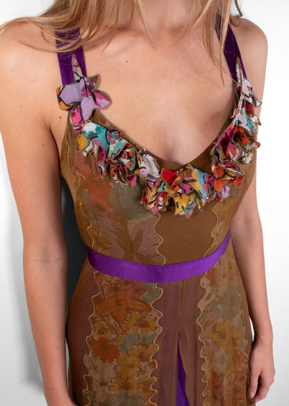 Etro Floral Print Silk Maxi Gown