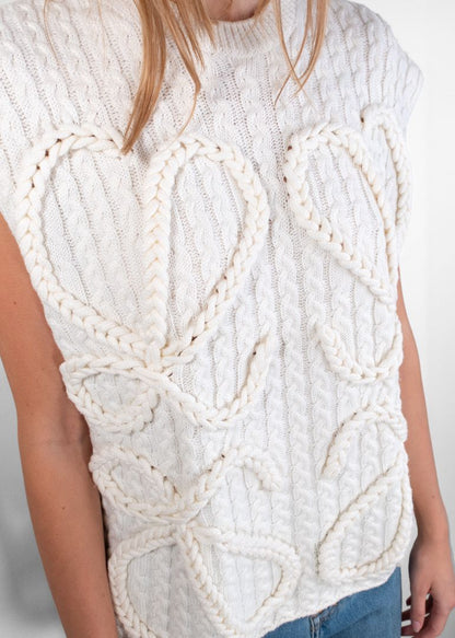 Loewe Ivory Anagram Cable Knit Wool Vest