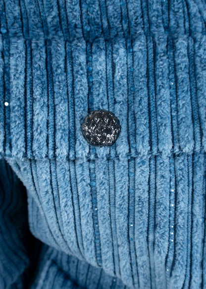 Chanel Dusty Blue Metiers D'art Corduroy Jacket