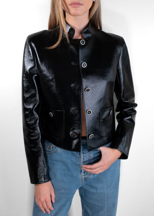 Chanel Black Patent Leather Jacket