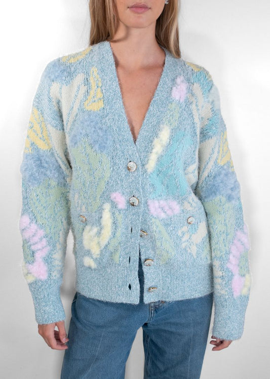 Chanel Jardin D'hiver Mohair Blend Floral Knit Cardigan