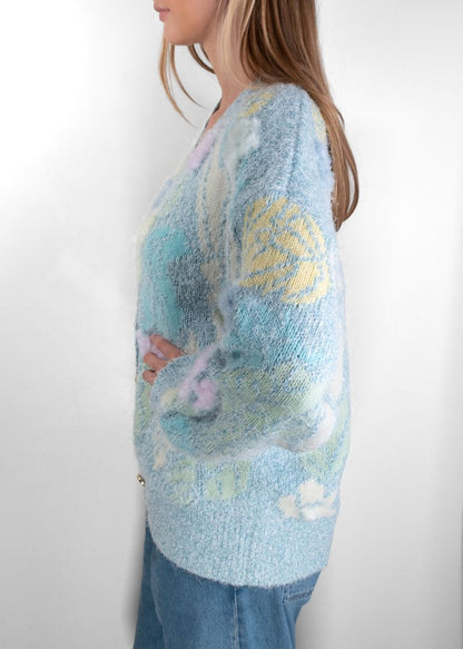 Chanel Jardin D'hiver Mohair Blend Floral Knit Cardigan