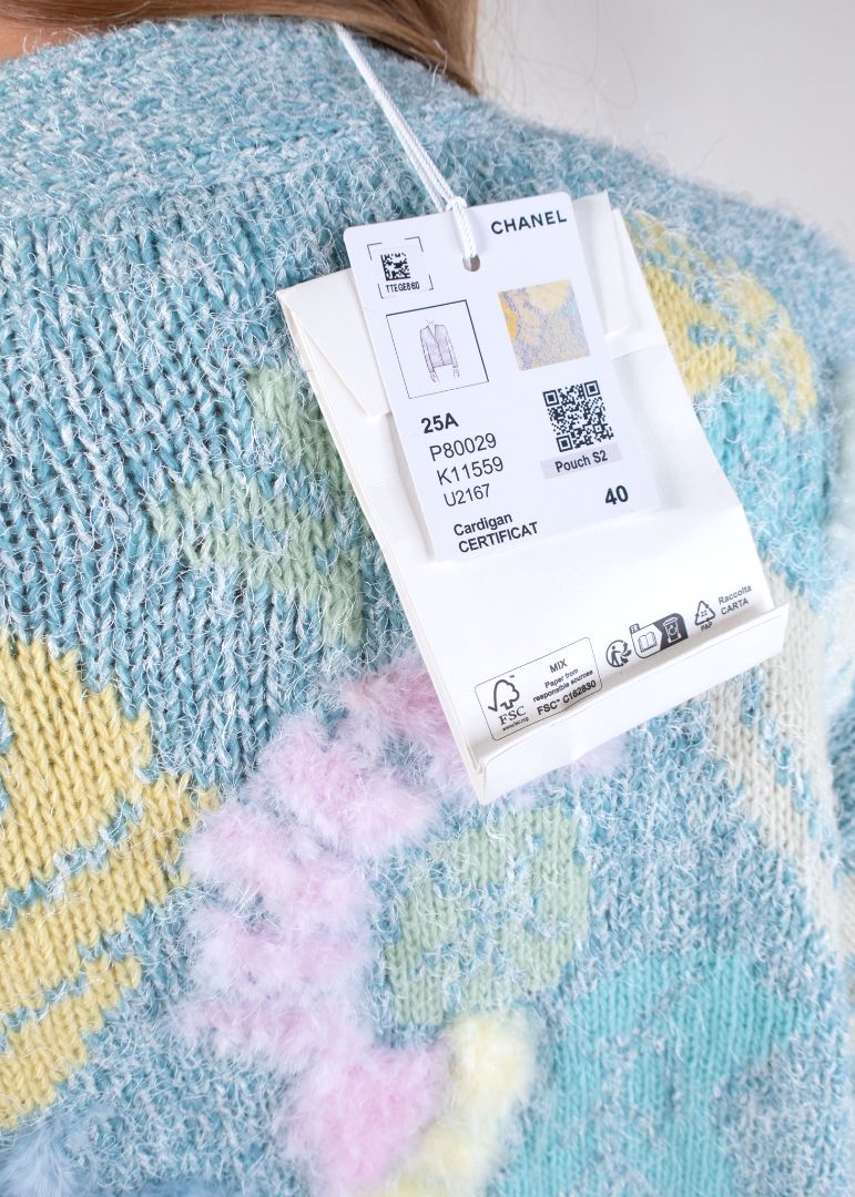 Chanel Jardin D'hiver Mohair Blend Floral Knit Cardigan