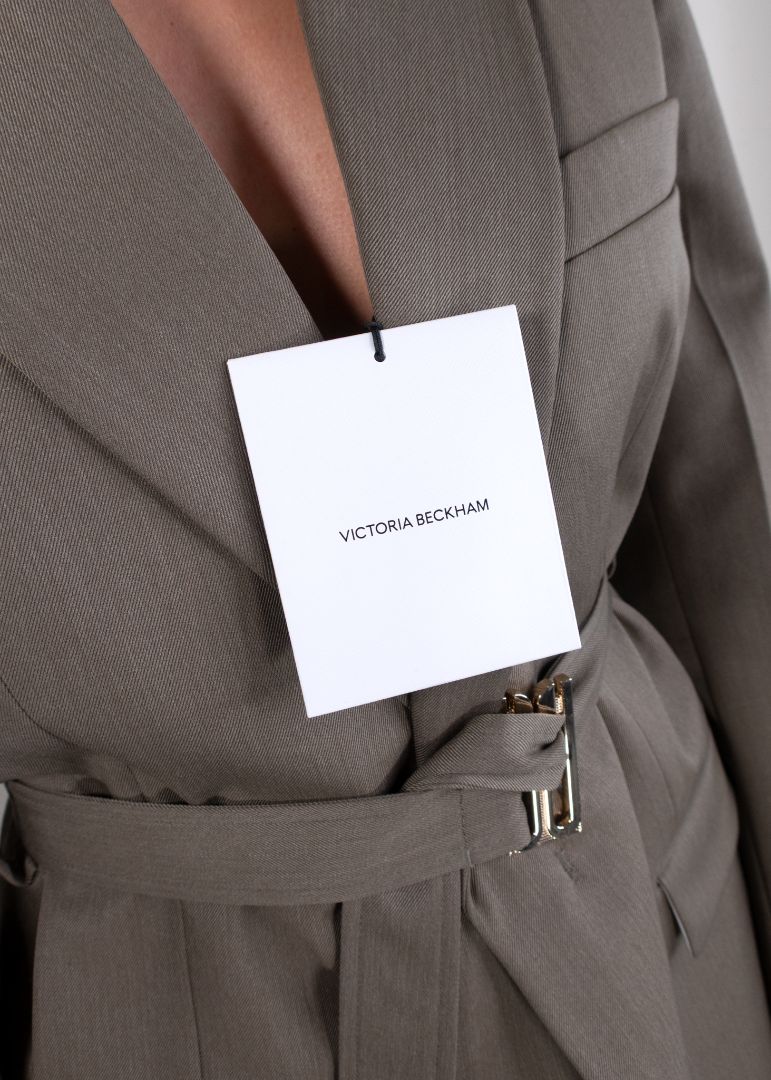 Victoria Beckham Olive Green Pant And Blazer Set