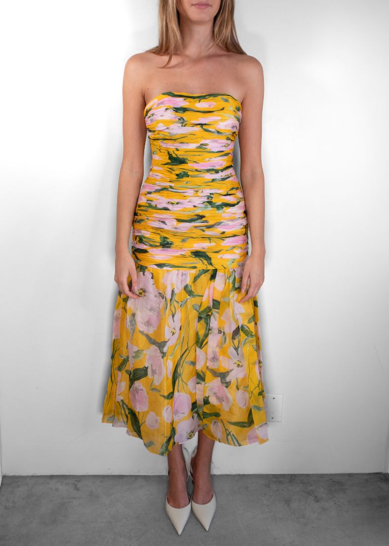 Carolina Herrera Floral Midi Dress