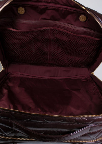 Chanel Burgundy Patent Leather Travel Bag