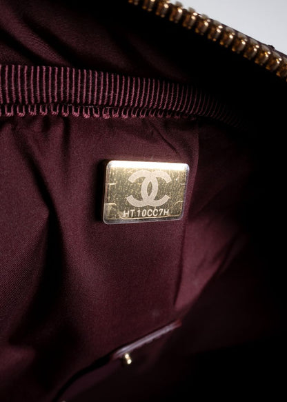 Chanel Burgundy Patent Leather Travel Bag