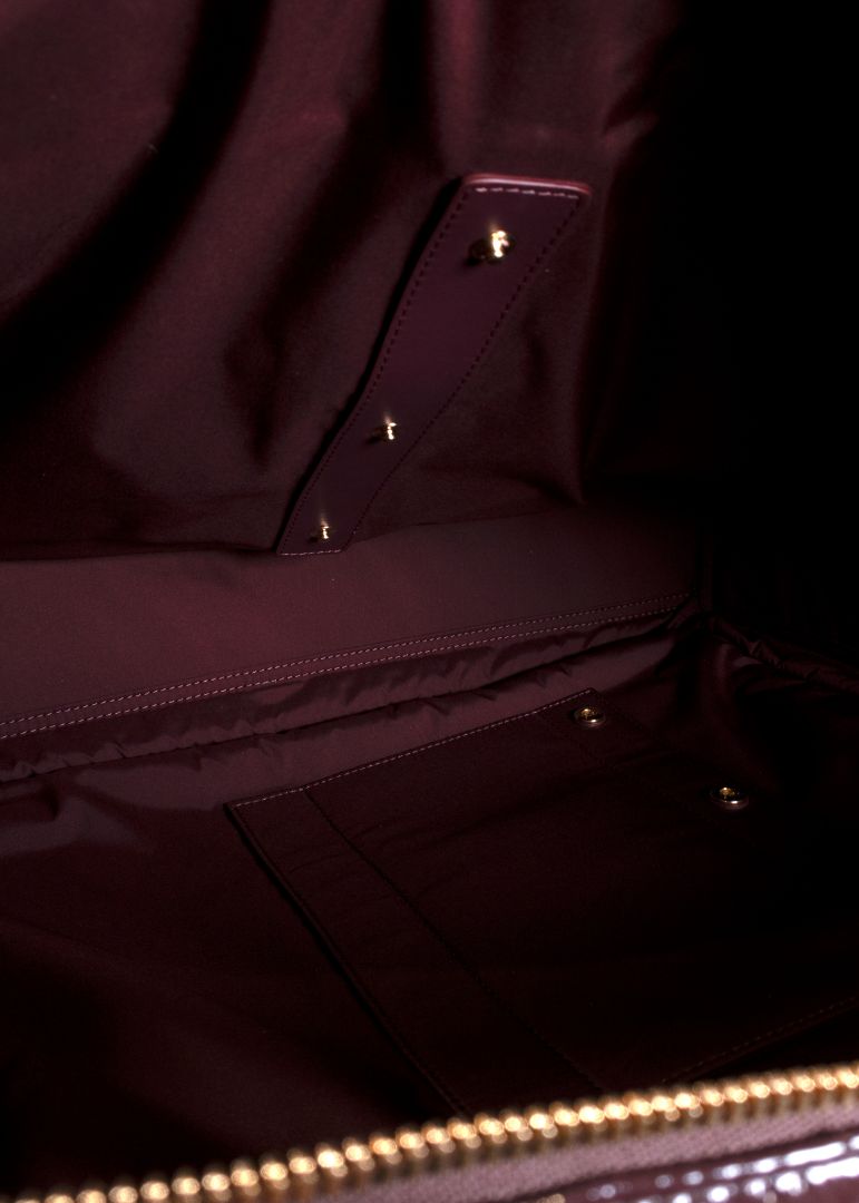 Chanel Burgundy Patent Leather Travel Bag