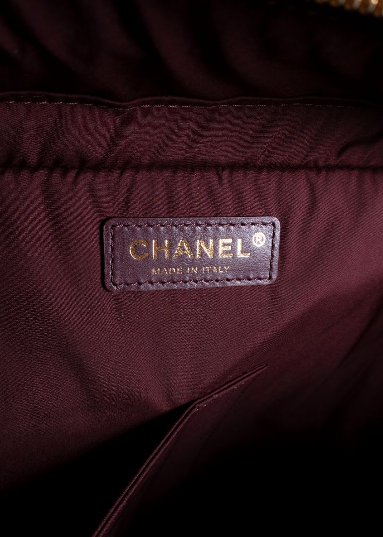 Chanel Burgundy Patent Leather Travel Bag