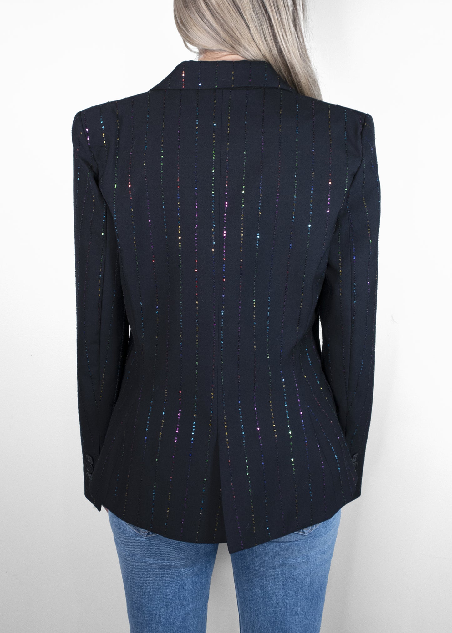 Alexandre Vauthier Sequin Pinstripe Long Oversized Blazer