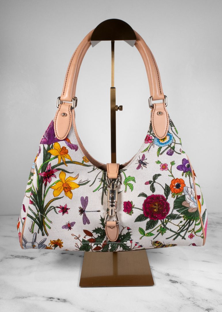Gucci Floral Canvas Hobo Bag