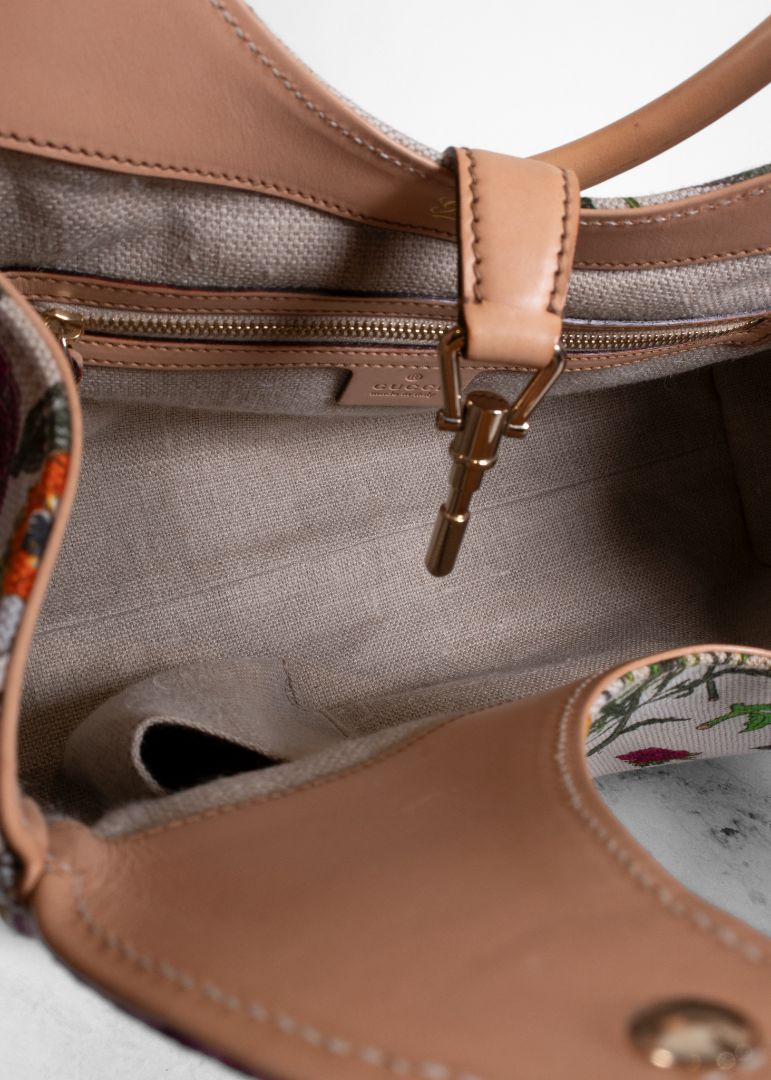 Gucci Floral Canvas Hobo Bag