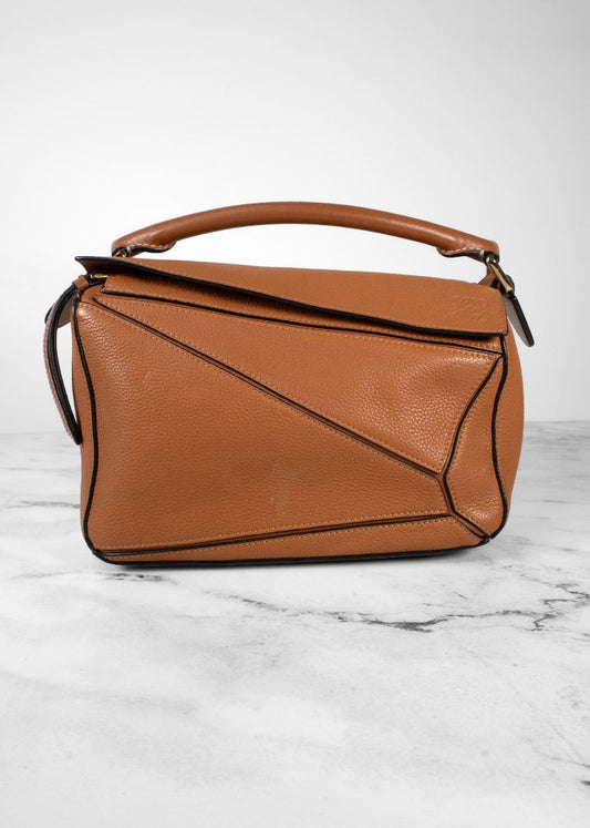 Loewe Tan Grainy Leather Puzzle Bag