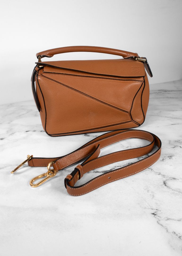 Loewe Tan Grainy Leather Puzzle Bag