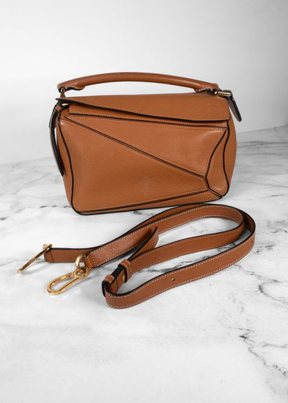 Loewe Tan Grainy Leather Puzzle Bag