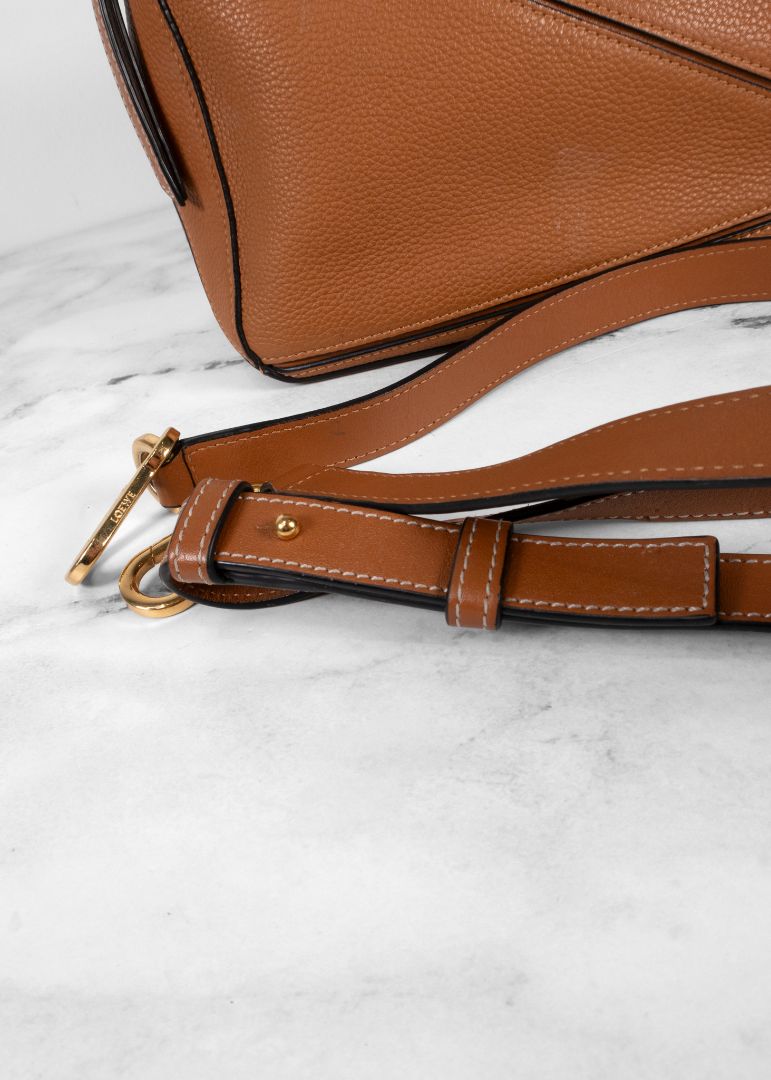 Loewe Tan Grainy Leather Puzzle Bag