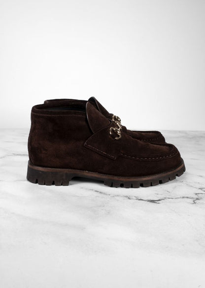 Gucci Horsebit Suede Ankle Boots