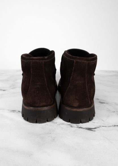 Gucci Horsebit Suede Ankle Boots