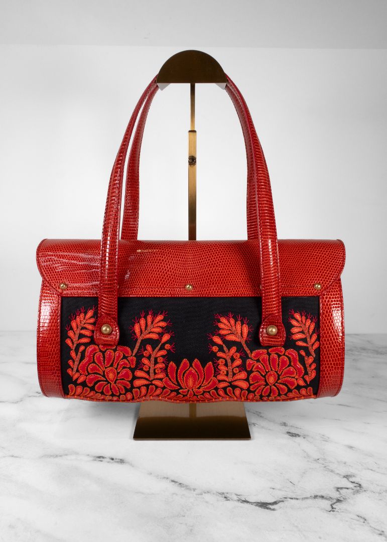 Gucci Tom Ford Embroidered Bamboo Bullet Bag