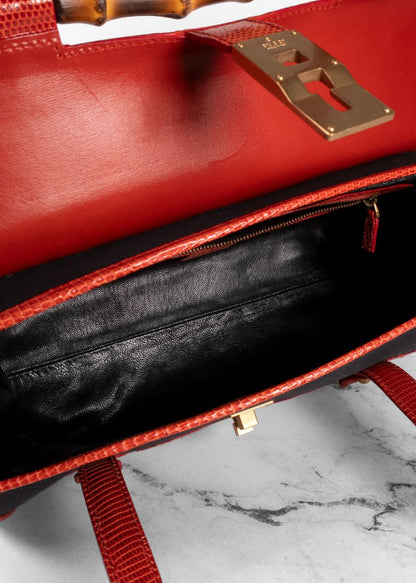 Gucci Tom Ford Embroidered Bamboo Bullet Bag