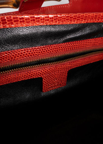 Gucci Tom Ford Embroidered Bamboo Bullet Bag