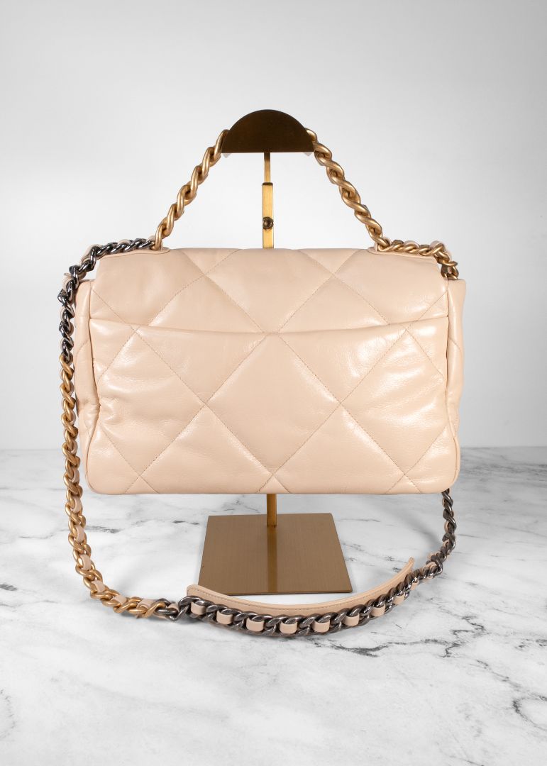 Chanel Nude Leather 19 Two Tone Chain Strap Bag