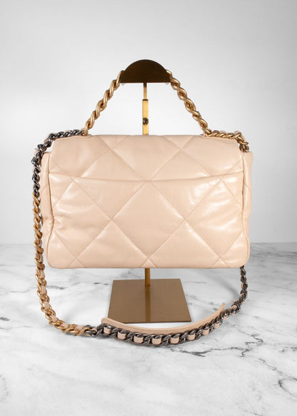 Chanel Nude Leather 19 Two Tone Chain Strap Bag