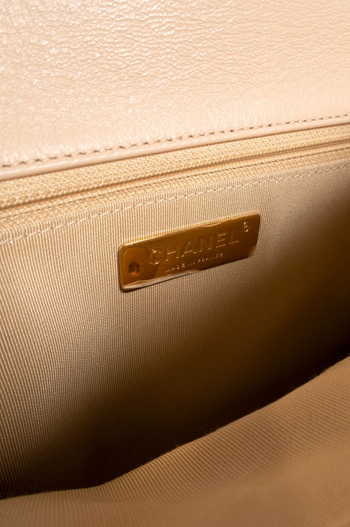 Chanel Nude Leather 19 Two Tone Chain Strap Bag