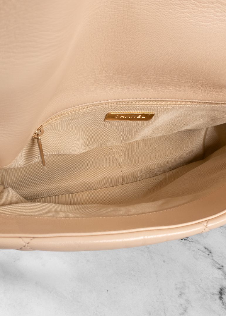 Chanel Nude Leather 19 Two Tone Chain Strap Bag